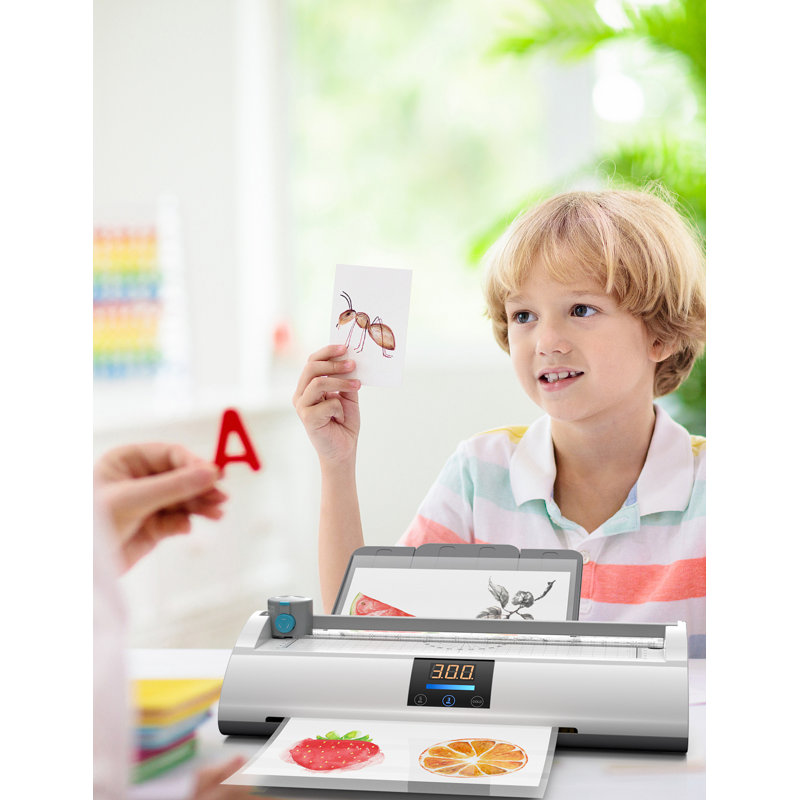 Abox A4 Laminating Machine,Led Display Laminator with Feeding Tray and 3 in 1 Cutter Corner